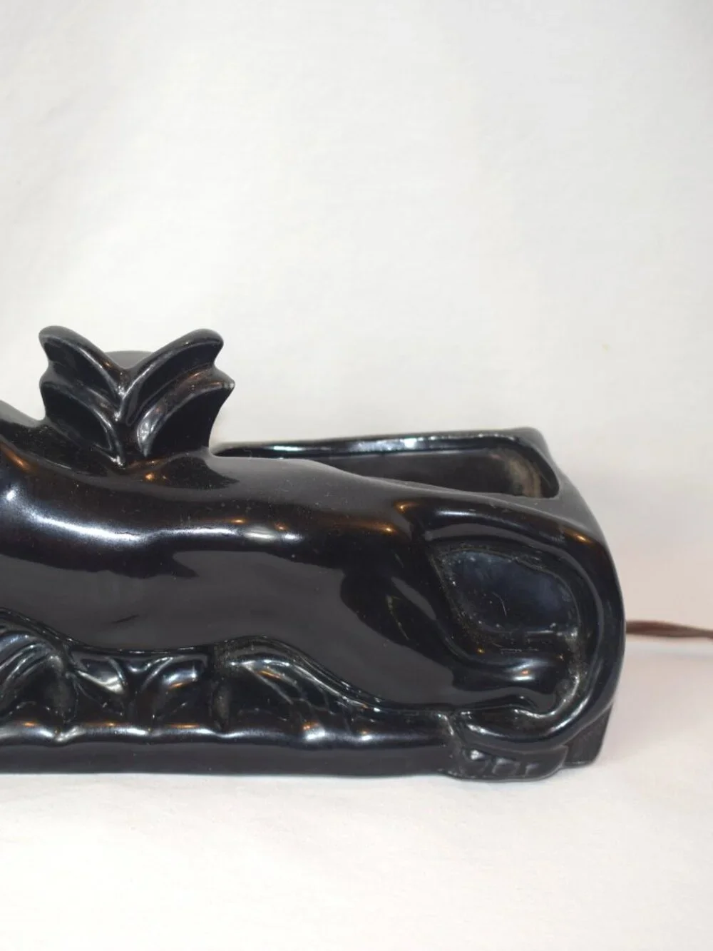 Vintage Ceramic Black Panther TV Lamp